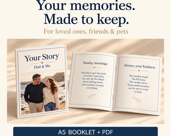 Your Story Personalised Memory Book - Loved Ones, Friends, Family & Pets - A5 Booklet + PDF