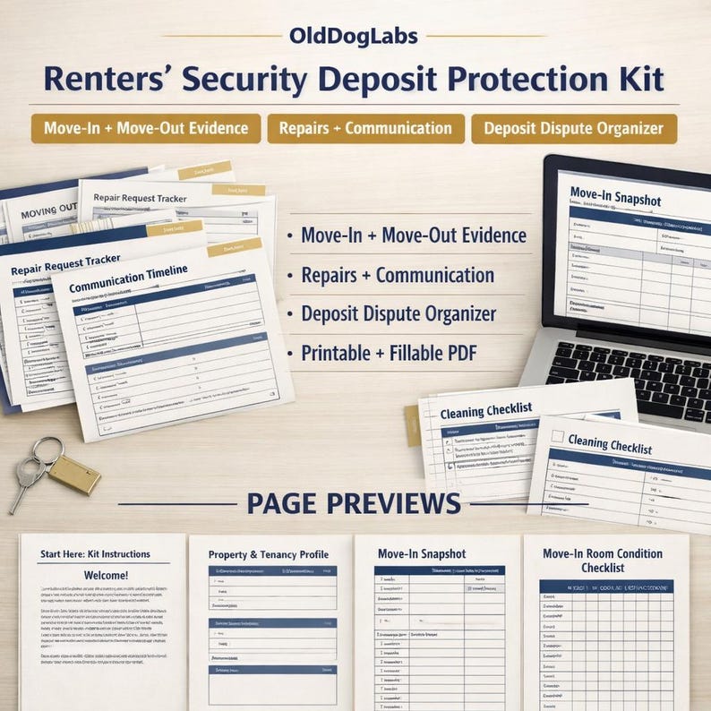 Security Deposit Protection Kit Move-in Move-out Rental Condition ...