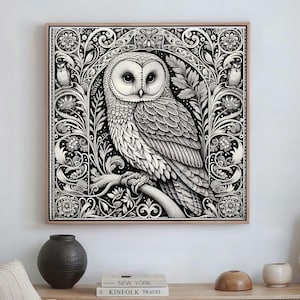 Owl Print, Owl Gift, Owl Painting, Owl Lover Gift, Cottagecore Wall Art, Nature Wall Art, Nature Decor, Woodland Aesthetic, Bird Painting