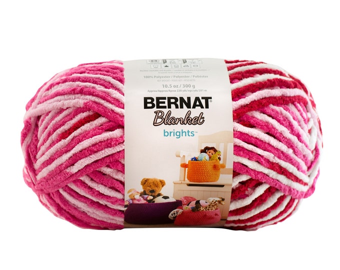 Bernat Blanket Brights Yarn Raspberry Ribbon Variegated Large Etsy
