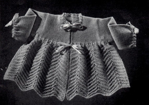 Vintage modèle de tricot bébé fille Chevron pull robe