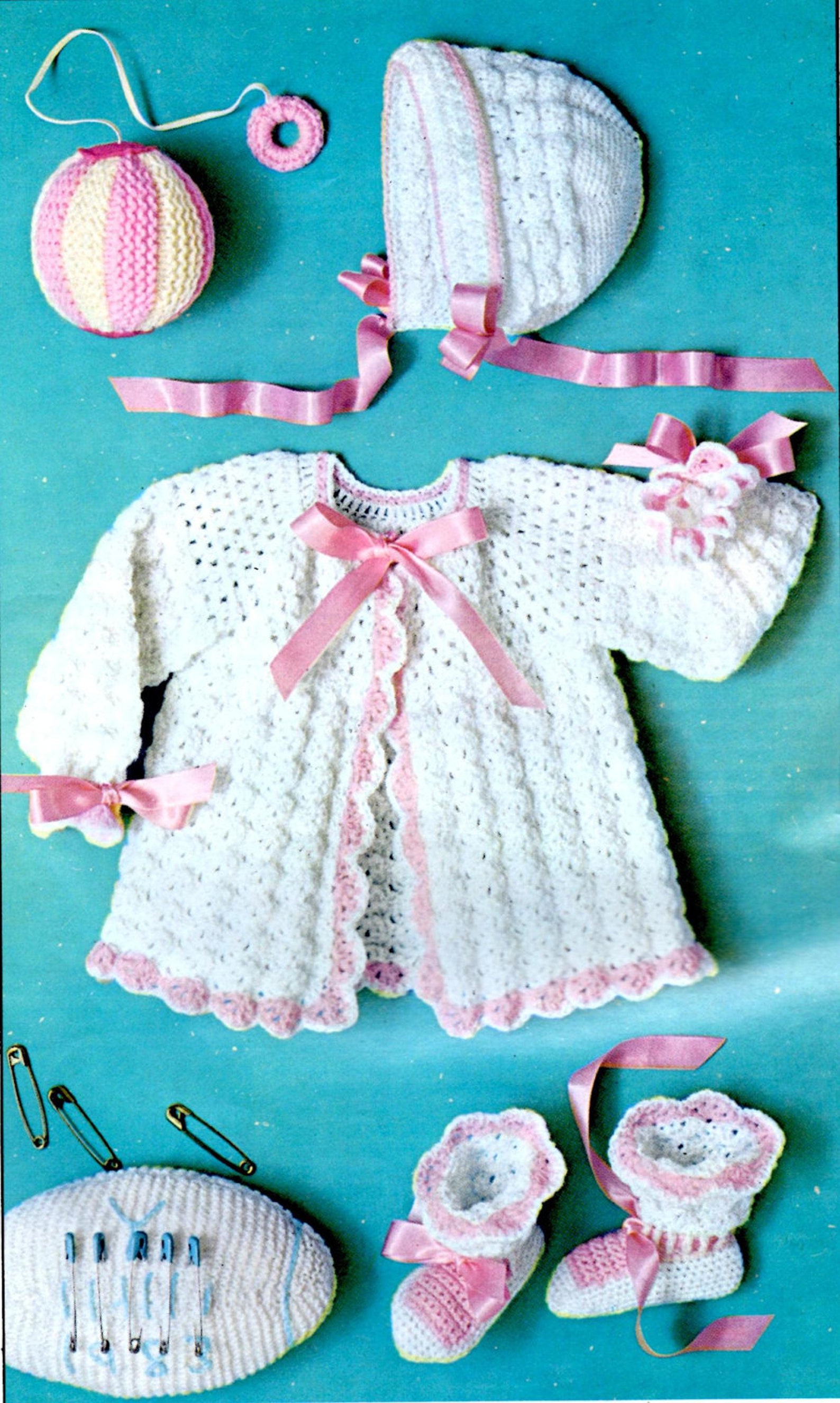 Crochet Pattern Shell Stitch Baby Sweater Hat Booties and Etsy