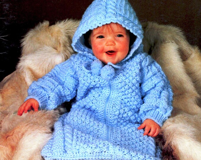 Vintage Knitting Baby Bunting Pattern Instant Download - Etsy