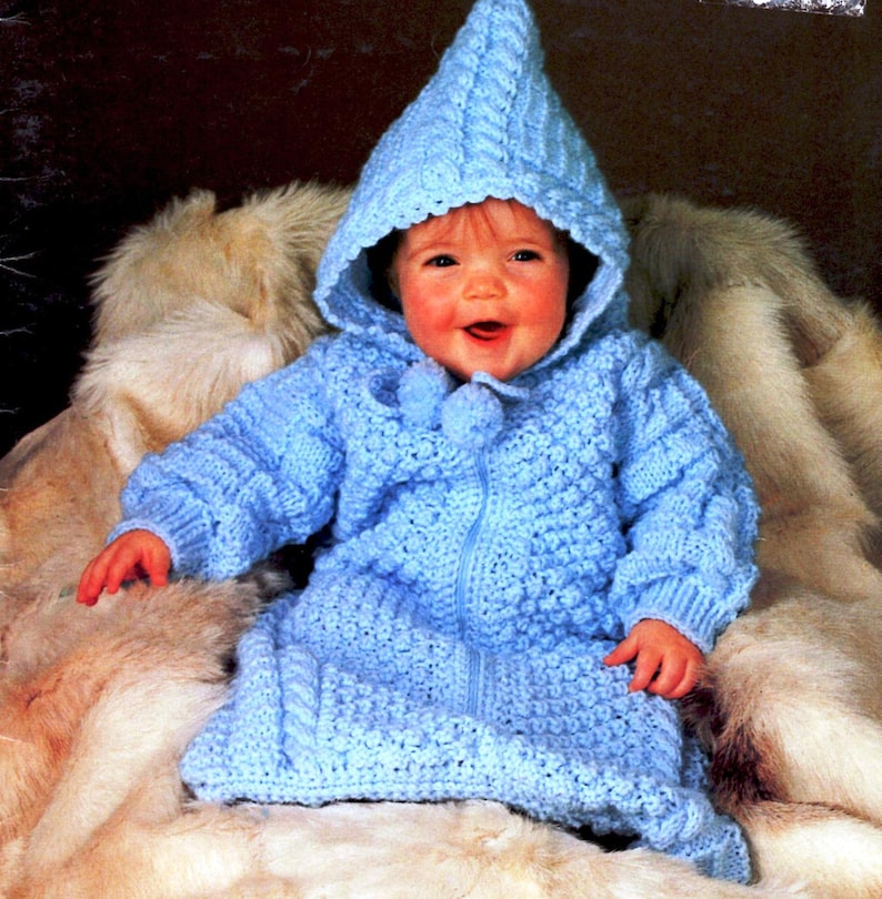 Vintage Knitting Baby Bunting Pattern Instant Download Etsy Canada