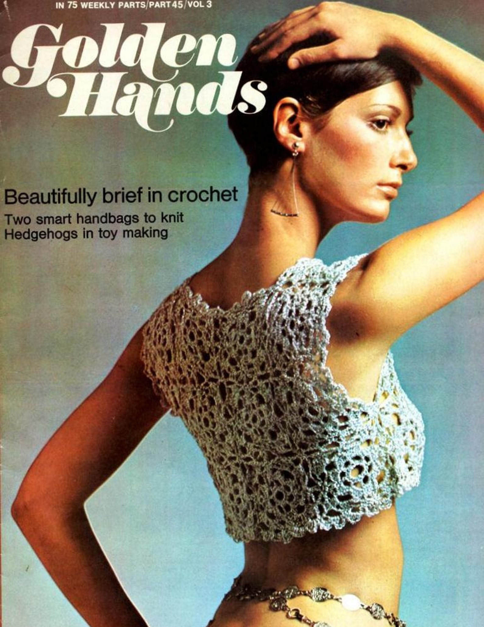 Retro Patchwork Crochet Cropped Top