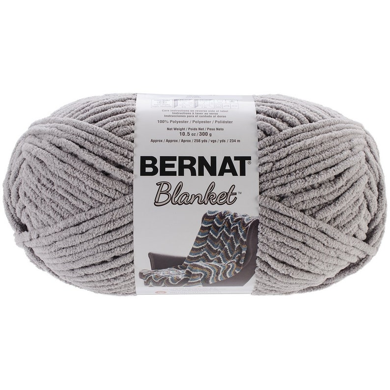 Bernat Big Blanket Yarn Pale Grey Large Skein 300 Grams Home Etsy