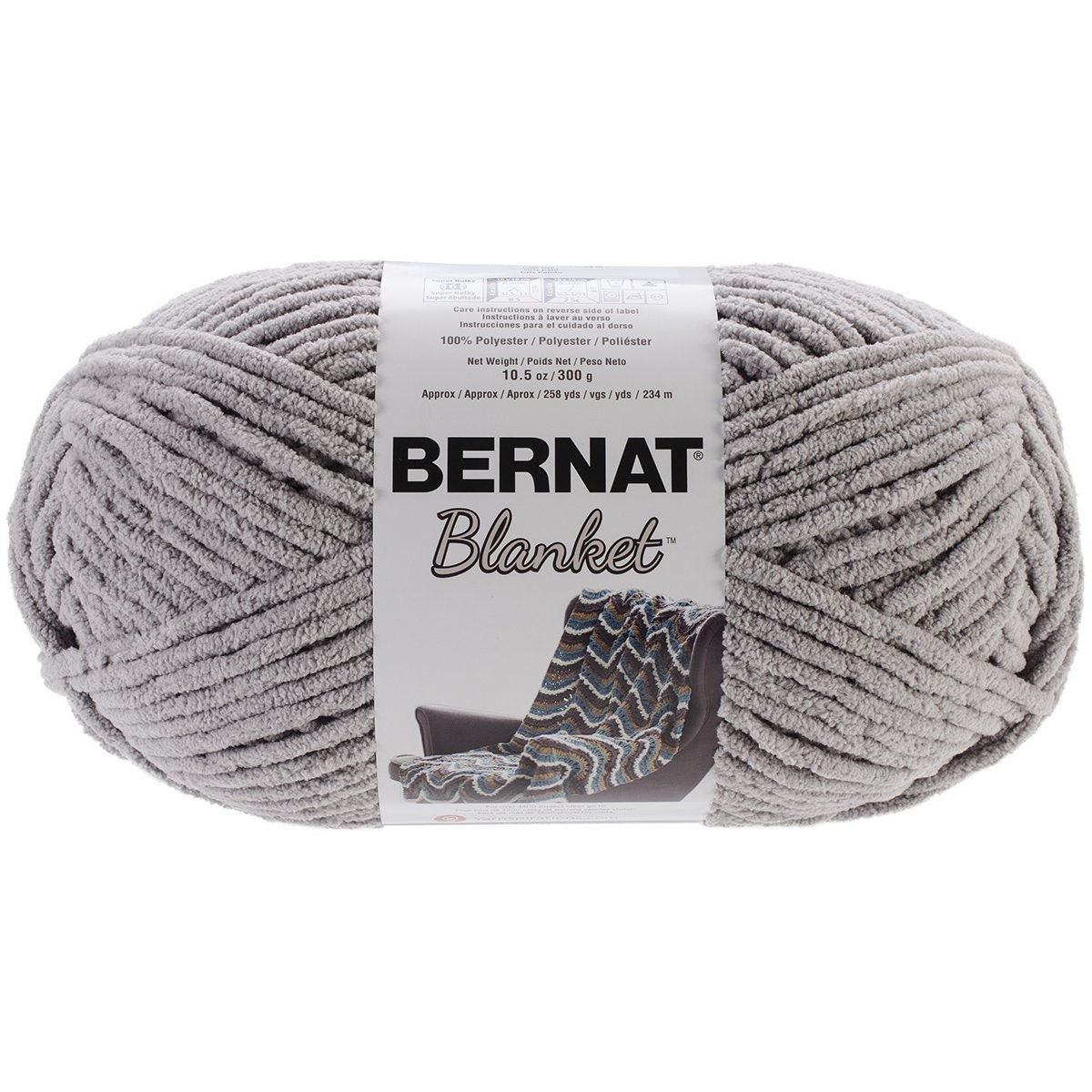Bernat Big Blanket Yarn Pale Grey Large Skein 300 Grams Home Etsy