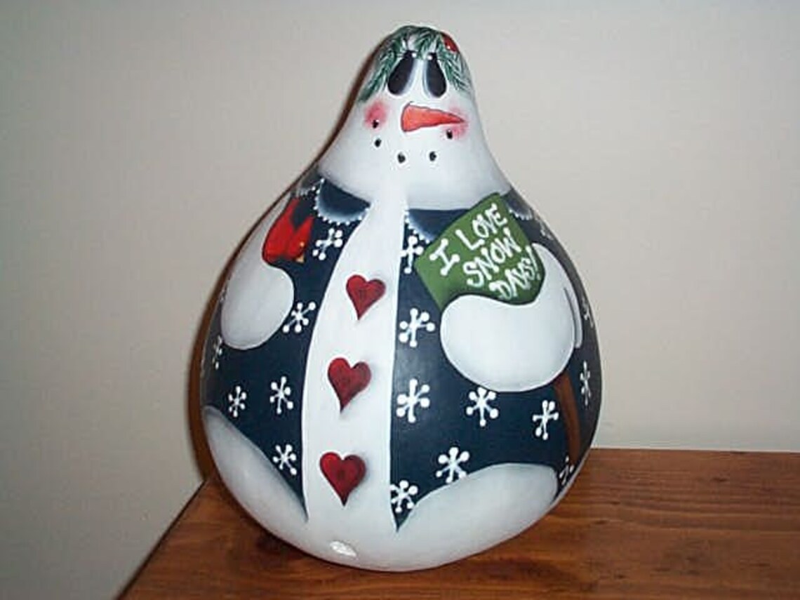 Decorative Tole Painting Snow Woman Gourd Pattern Instant Etsy