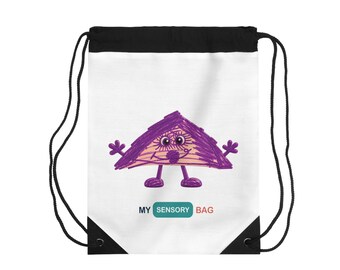 Love Loud My Sensory Bag Drawstring Backpack - Rocco Purple Character