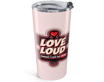 Love Loud Autism Support Geïsoleerde Drinkbeker — Koraal | 590 ml