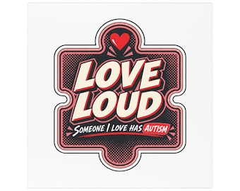 Love Loud Autism Support Automagneet — Koraal | 5 × 5 inch