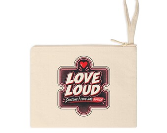 Love Loud Autism Support Accessory Pouch — Coral