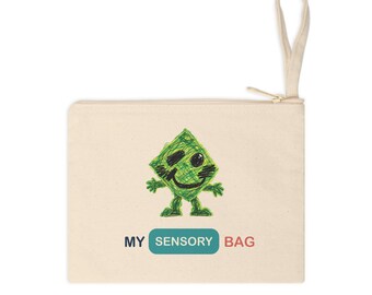 Love Loud My Sensory Bag Cotton Zipper Pouch - Rocco Green Character