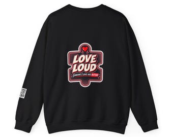 Love Loud Autism Support Crewneck Sweatshirt — Coral