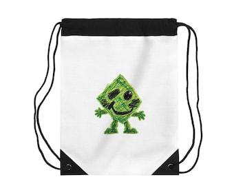Love Loud Rocco Green Character Drawstring Backpack