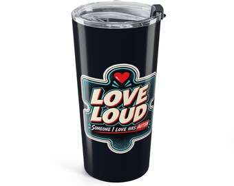 Love Loud Autism Support Geïsoleerde Drinkbeker — Blauw | 590 ml
