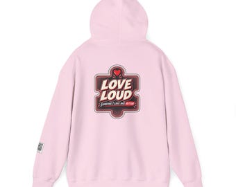 Love Loud Autism Support Hoodie — Coral