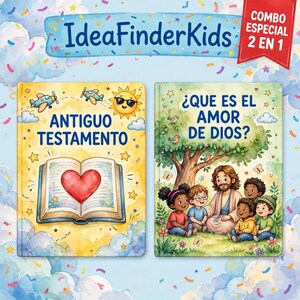 Combo Fe Cristiana 45 Páginas: Antiguo Testamento + ¿Qué es el Amor de Dios? | Biblia Niños 8+ | Homeschool Cristiano