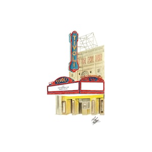 The Tivoli Theatre Chattanooga TN Art Print By Randy Griffith 5 x 7 Blank Greeting Card