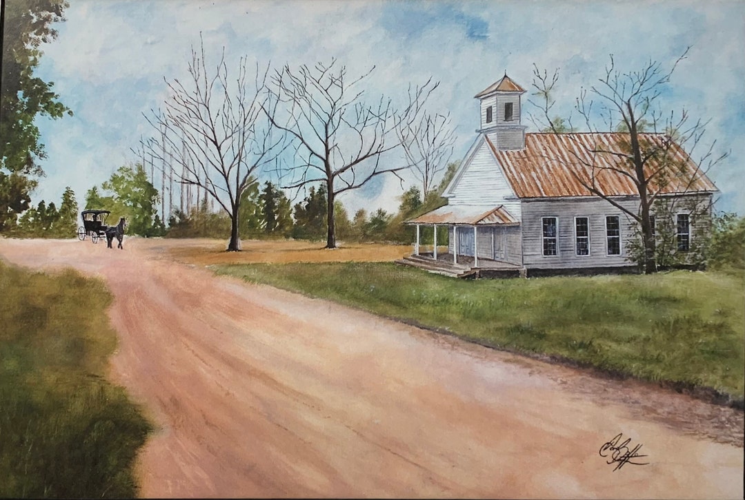 Beautiful Old Country Church Art Print by Artist Randy Griffith 8 X 10