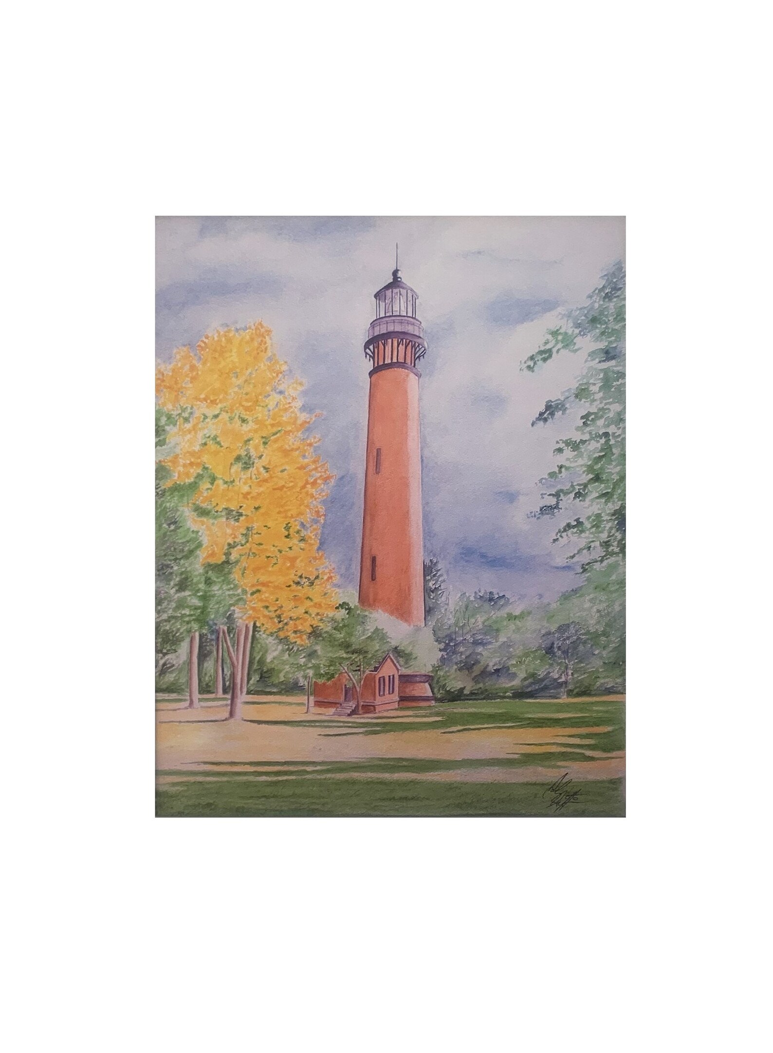 Beautiful Currituck Lighthouse Corolla N.C. 8 X 10 Art Print Matted for