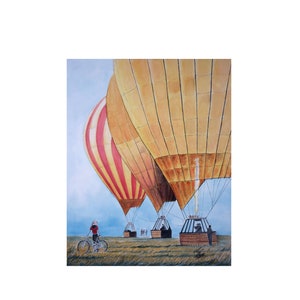 Day Dream Balloons Watercolor Print Greeting Card by Randy Griffith 5 x 7 with Envelope. Hot Air Balloon Print. Vintage Hot Air Balloon.