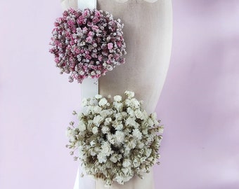 Preserved gypsophila corsage, Bridesmaids flower wrist bouquet