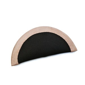 Bicolor straw fan clutch bag, Raffia handbag