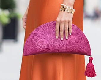 Schoudertas van stro voor bruiloften en evenementen, verkrijgbaar in drie maten