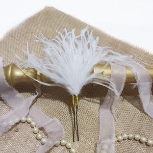 Bridal feather hair pins, Wedding headpiece, Bridesmaid gifts