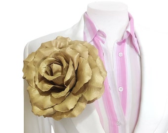 Broche flor extra grande en dorado o plateado, Accesorios boda