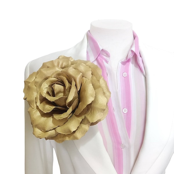 Broche flor extra grande en dorado o plateado, Accesorios boda