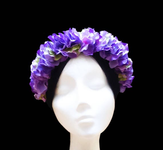 corona flores invitada boda corona flores moradas etsy flores moradas