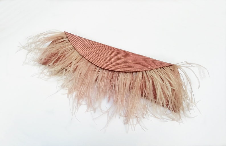 Envelope clutch bag with feathers, Evening wedding handbags immagine 6