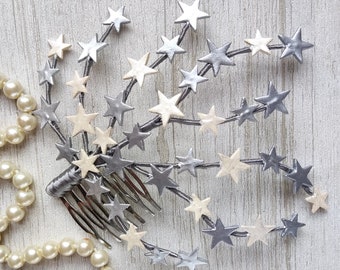 Star wedding hair comb, Celestial hair accessories