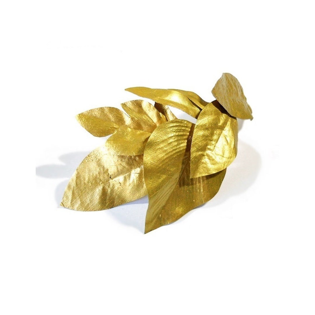 5x Haarkämme Mit Blatt-Motiv – Goldfarben, Strass, Verschiedene Größen, Für Hochzeit, Party & Bühne