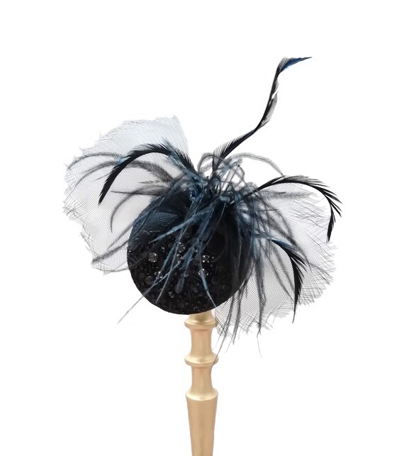 Bow and Feathers Funeral Womens Hats 