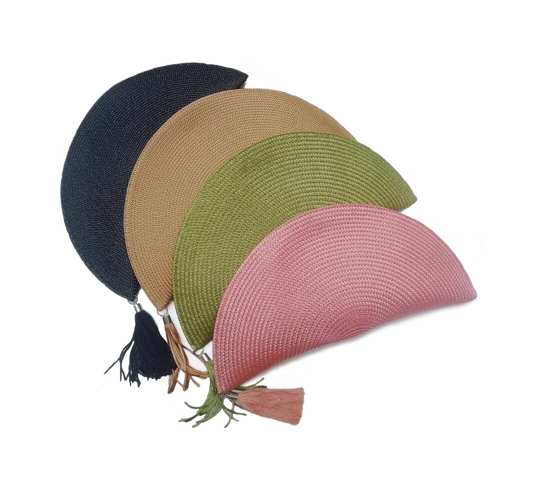 Straw Fan Clutch Bags Evening Wedding Handbag Bridesmaid Etsy