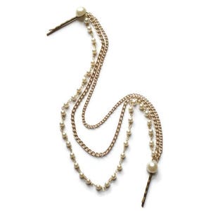 Parel bruids hoofdketting, haarsieraden bruiloft
