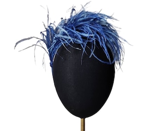 Ostrich feather statement headband, Gatsby headpiece, Burlesque hairpiece