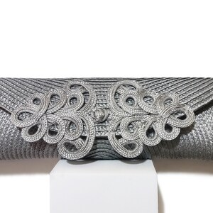 Clutch plateado para boda, Bolso de mano invitada