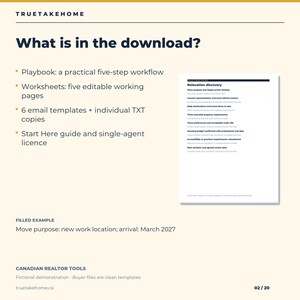 Canadian Relocation Guide for Realtors, Local Area Comparison, Discovery Worksheets and Client Email Templates image 2