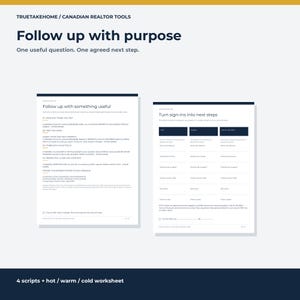 Kit para jornadas de puertas abiertas para agentes inmobiliarios canadienses / 10 páginas editables de Canva / Listas de verificación, formularios de registro y guiones de seguimiento imagen 5