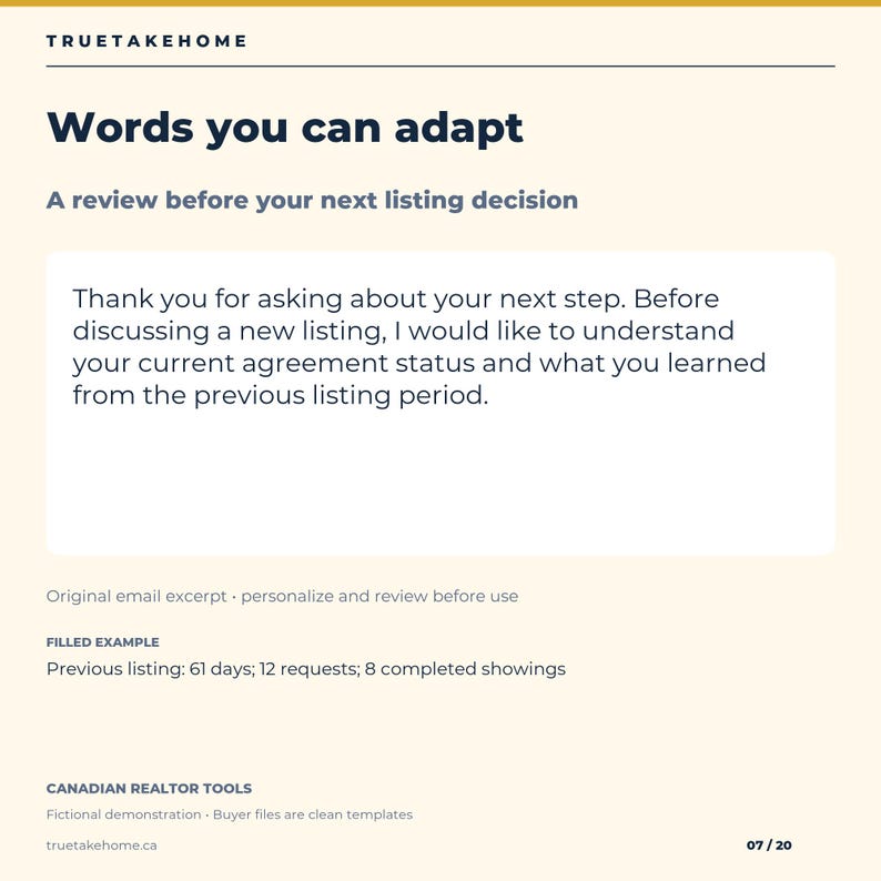 Canadian Expired Listing Kit for Realtors, Seller Relaunch Review, Consultation Scripts and Follow Up Emails image 7