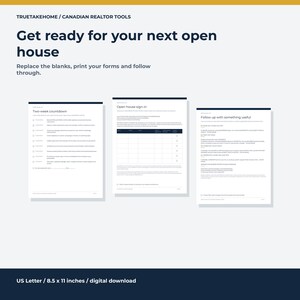 Kit para jornadas de puertas abiertas para agentes inmobiliarios canadienses / 10 páginas editables de Canva / Listas de verificación, formularios de registro y guiones de seguimiento imagen 8