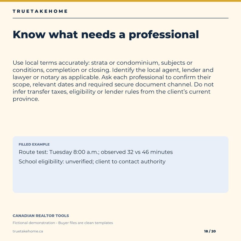Canadian Relocation Guide for Realtors, Local Area Comparison, Discovery Worksheets and Client Email Templates image 18