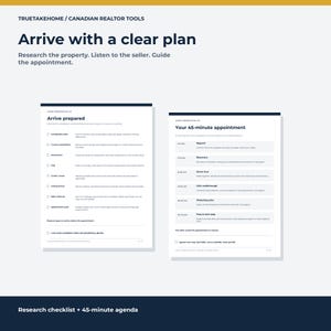 Kit de presentación de propiedades para agentes inmobiliarios / Paquete de citas de 12 páginas en Canva con resumen de análisis comparativo de mercado (CMA), guiones y seguimiento. imagen 2