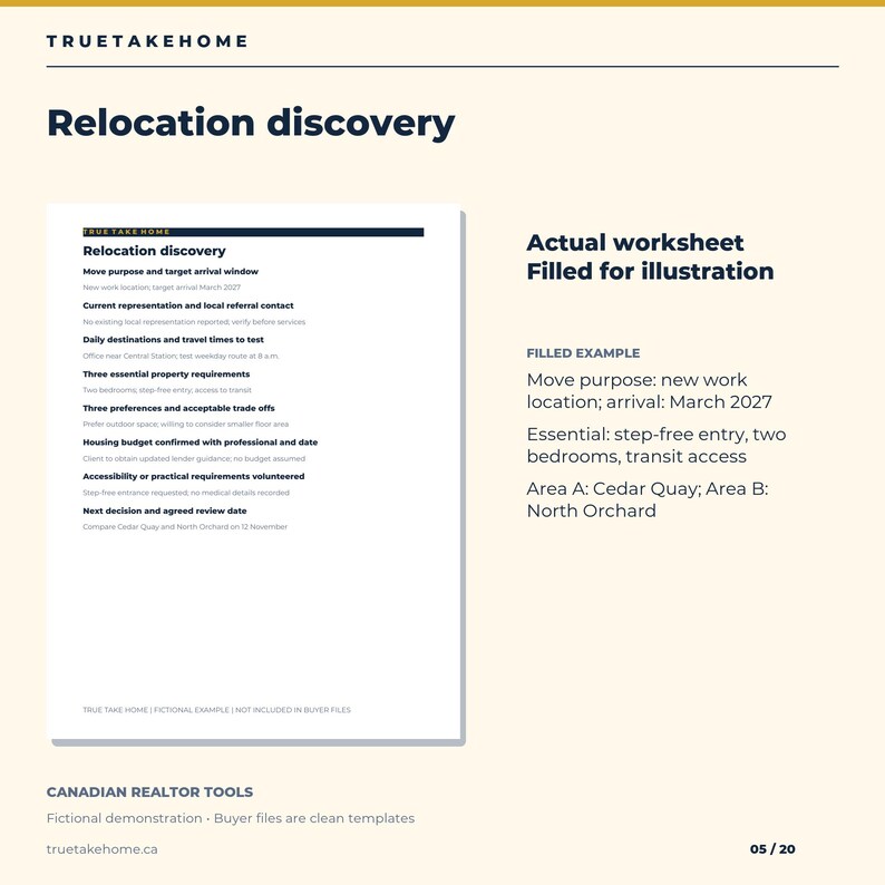 Canadian Relocation Guide for Realtors, Local Area Comparison, Discovery Worksheets and Client Email Templates image 5