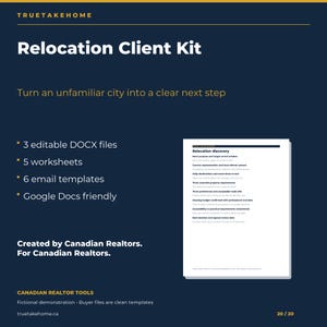 Canadian Relocation Guide for Realtors, Local Area Comparison, Discovery Worksheets and Client Email Templates image 20