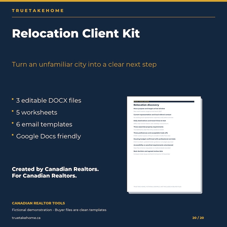 Canadian Relocation Guide for Realtors, Local Area Comparison, Discovery Worksheets and Client Email Templates image 20